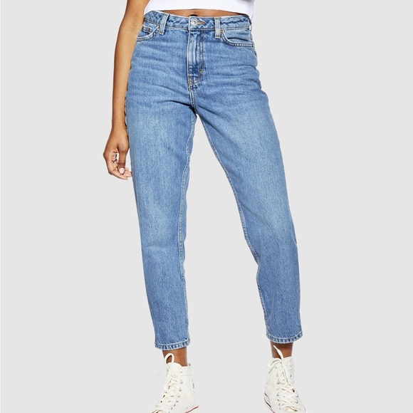 TOPSHOP PETITE Mom Denim Jeans - Picture 1 of 5